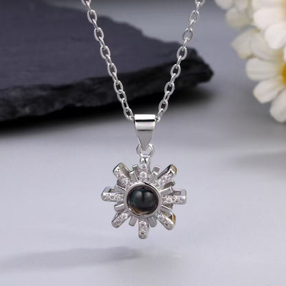 Photo Projection Snowflake Necklace