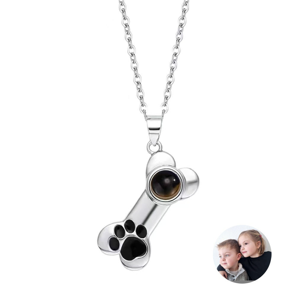 Photo projection pendant necklace