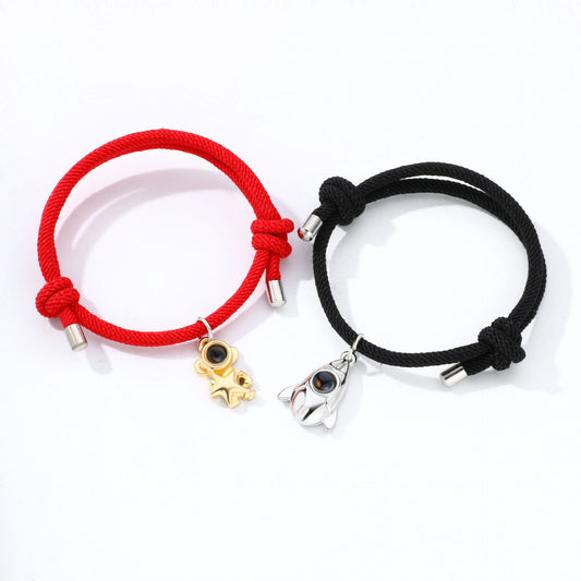 Pulsera de pareja de astronautas con proyección de fotos 