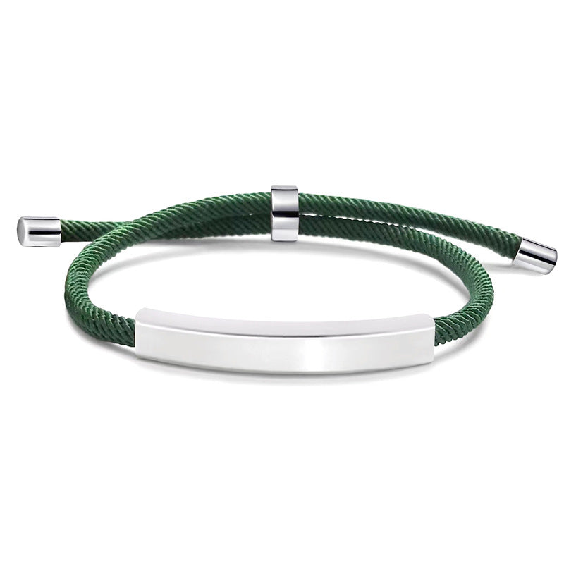 Pulsera trenzada grabada con láser