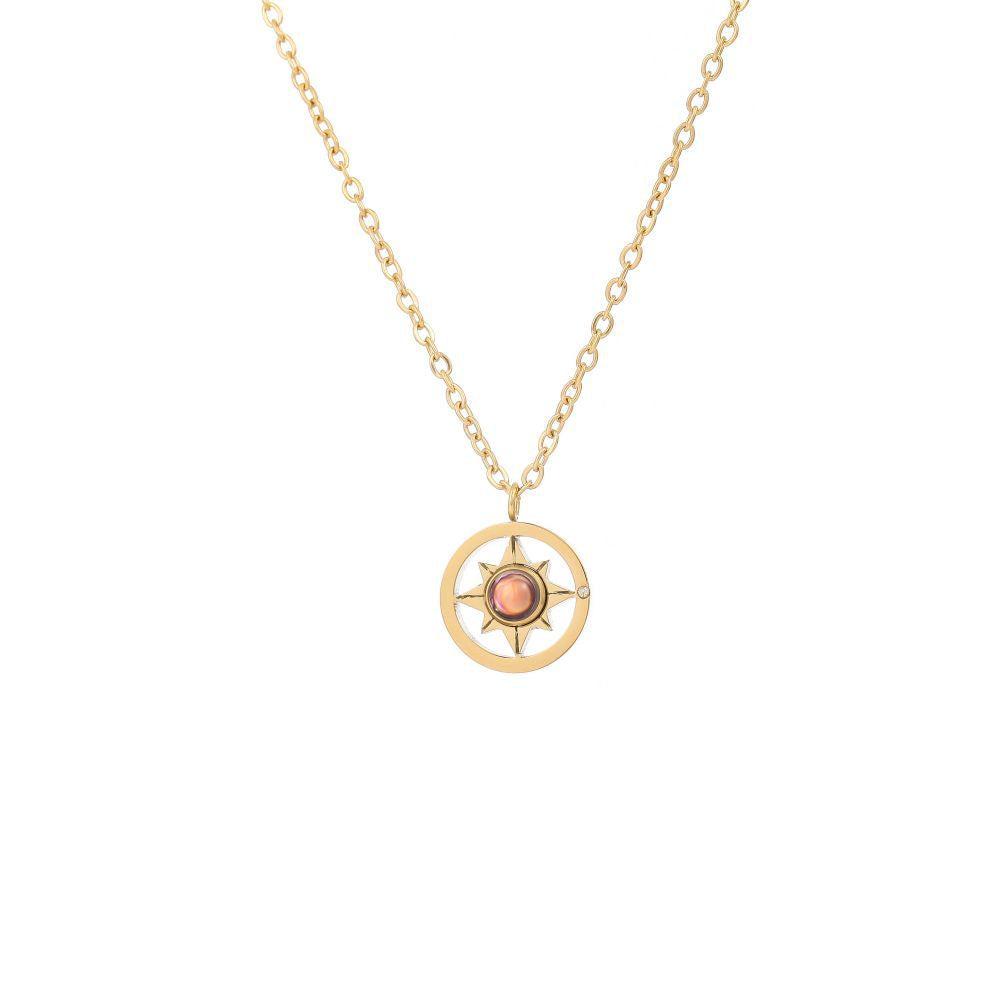 Photo projection letter necklace