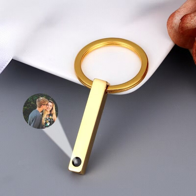 Photo Projection Cube Column Pendant Necklace
