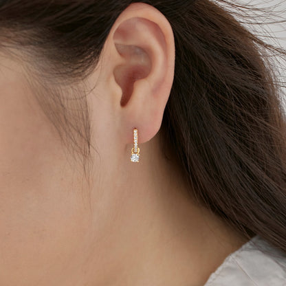 Pendientes redondos de circonita con personalidad de moda