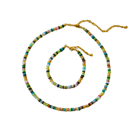High-end exquisite vintage colorful abacus bead necklace