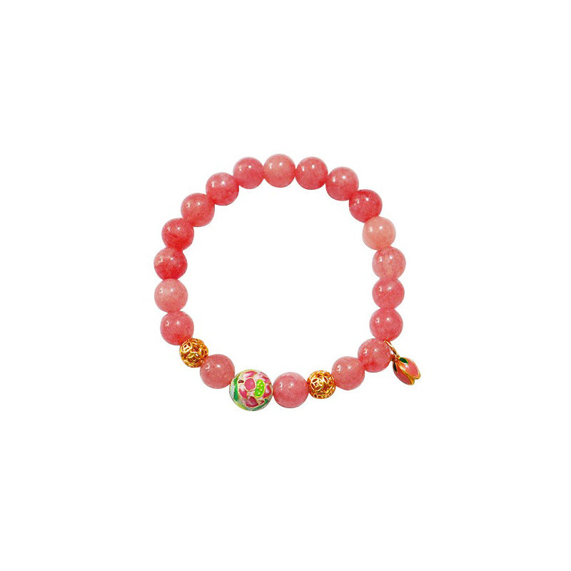 Nueva pulsera de cuentas de flores coloridas de estilo chino para mujer.