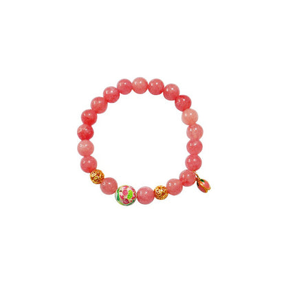 Nueva pulsera de cuentas de flores coloridas de estilo chino para mujer.