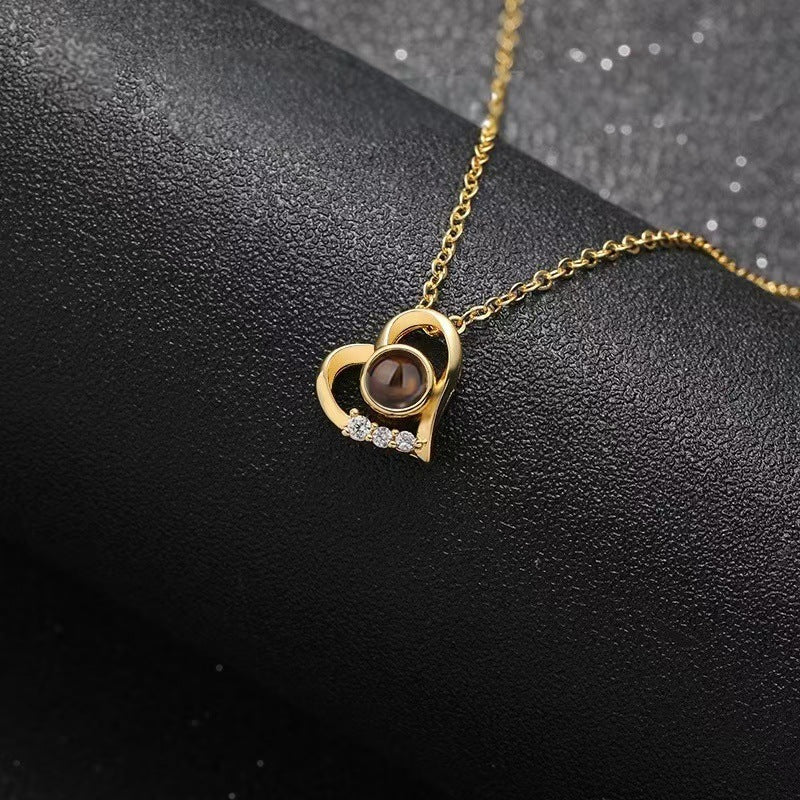 Photo Projection Heart Necklace