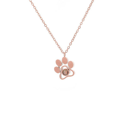 Dog Paw Photo Projection Necklace