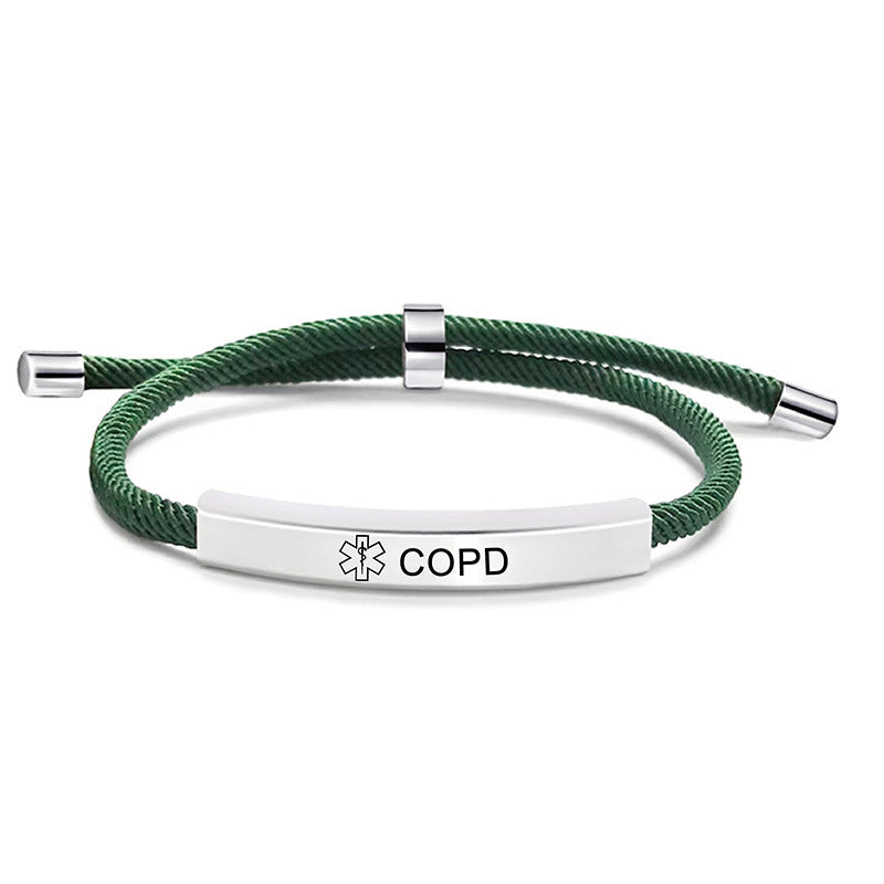 Pulsera recordatoria con logotipo médico grabado con láser