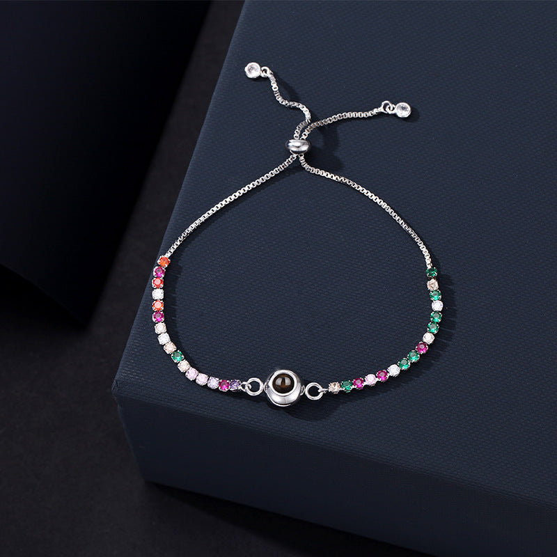 Photo Projection Colored Moissanite Bracelet