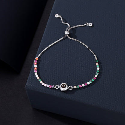 Photo Projection Colored Moissanite Bracelet