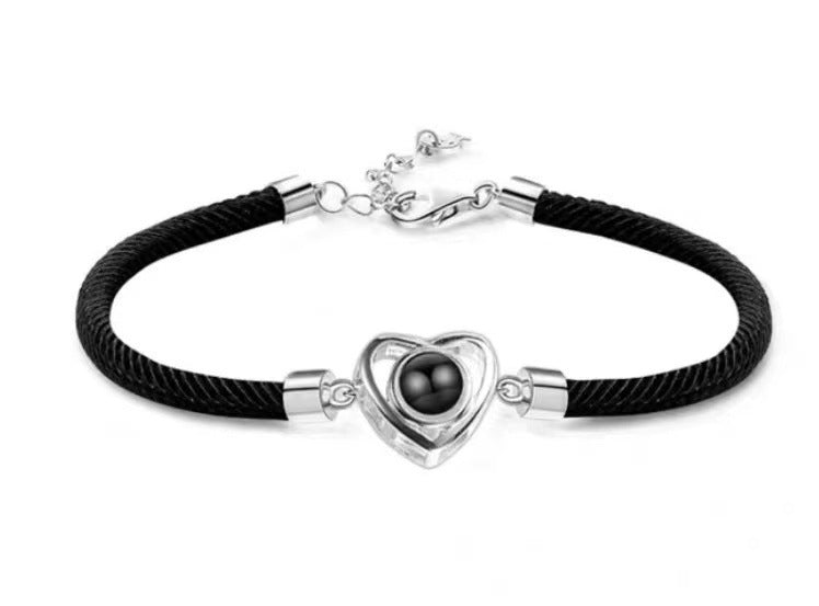 Pulsera de cuerda tejida con proyección de fotos 