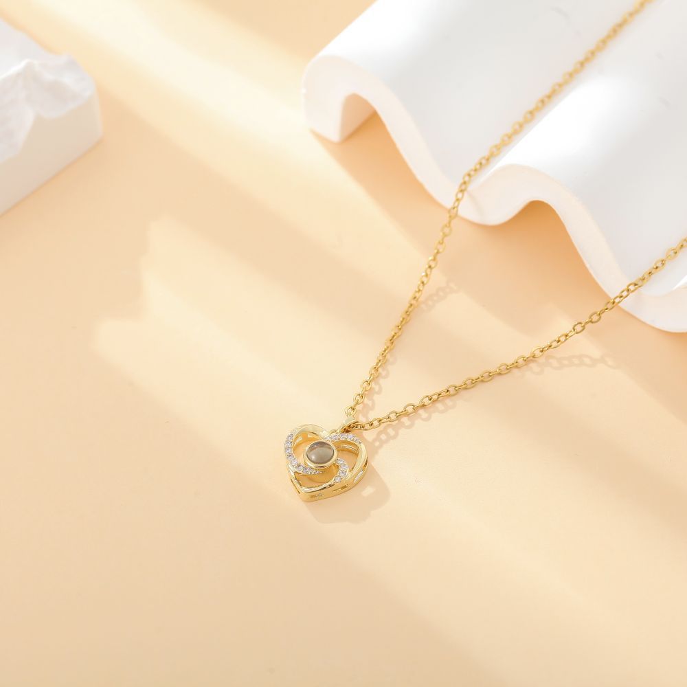 Photo Projection Heart Necklace