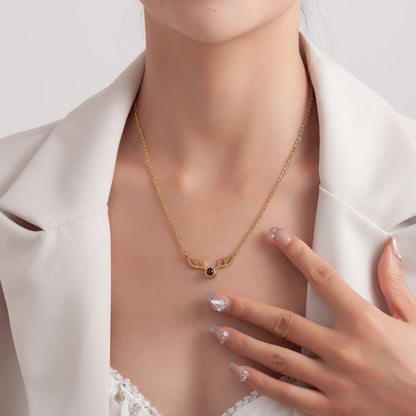 Photo projection antler necklace