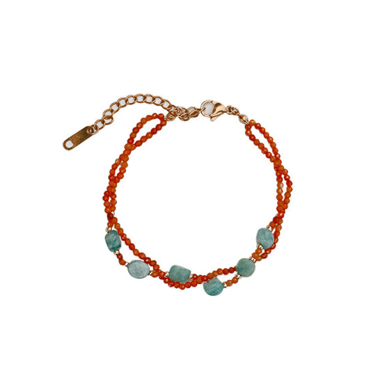 Ancient style women's accessories natural stone handmade beaded necklace