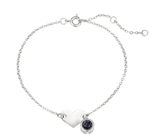 Pulsera de proyección de lenguaje grabado en forma de corazón 