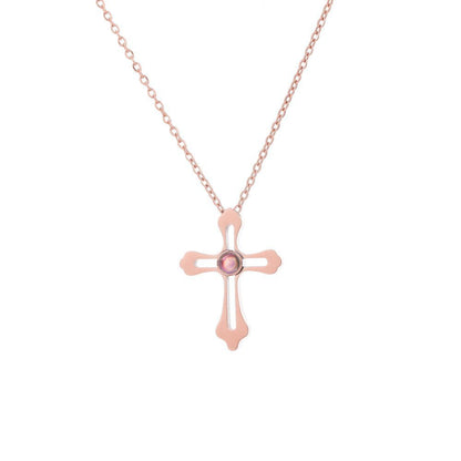 Photo Projection Cross Necklace