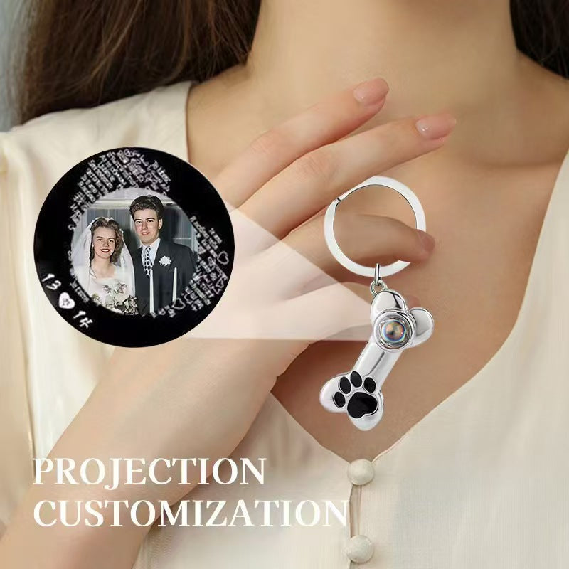 Photo projection cute pet mark necklace