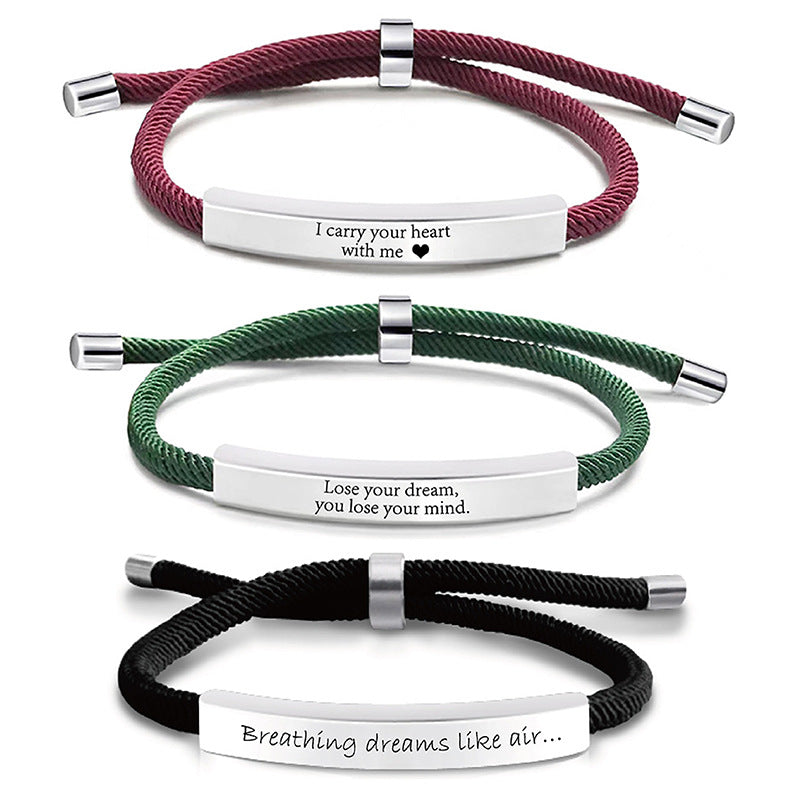 Laser Engraved Braided Bracelet(customizable)