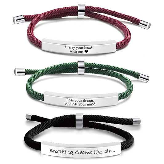 Pulsera trenzada grabada con láser (personalizable)