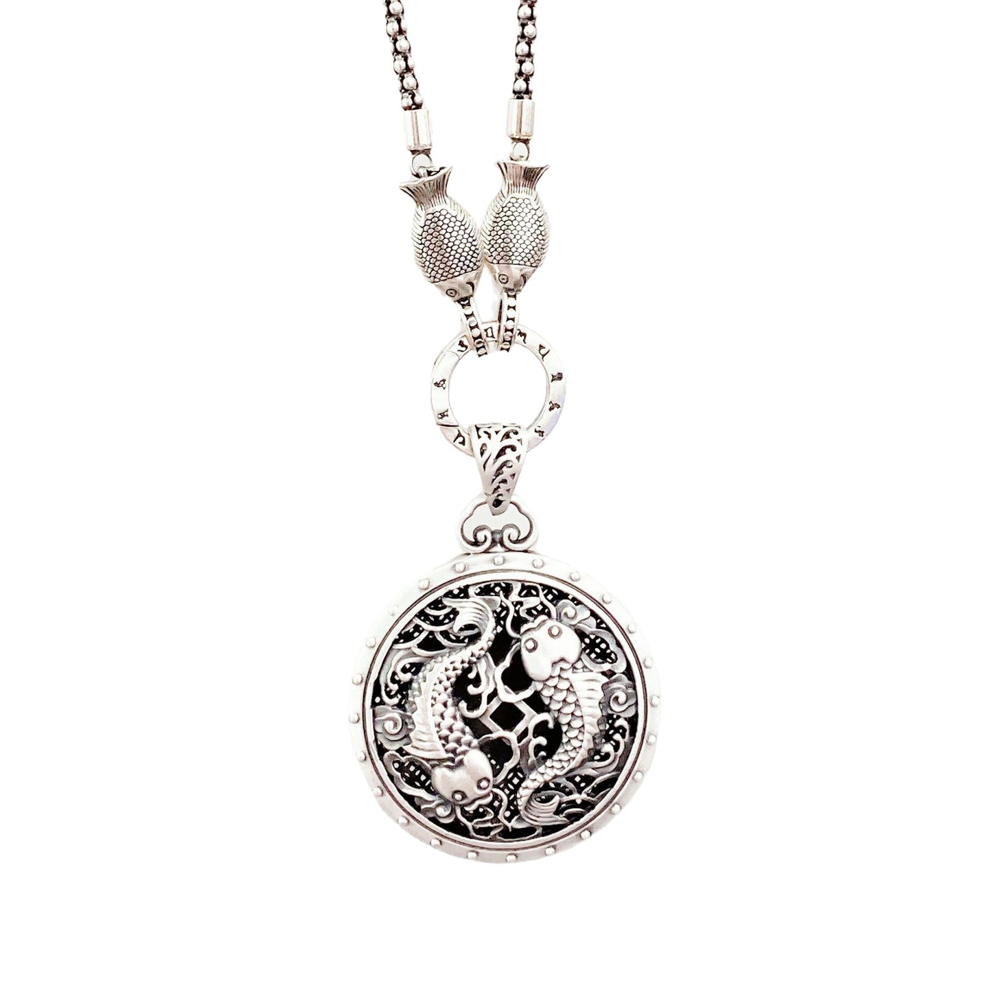 Colgante de plata de ley de estilo chino 