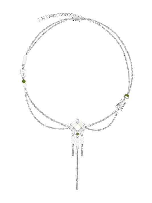 Nuevo collar con borlas y anillo de seguridad de estilo chino 
