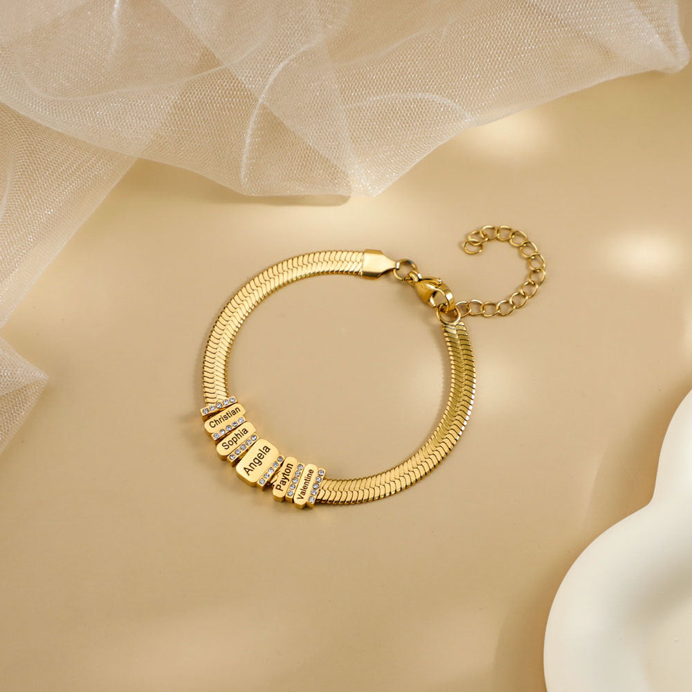 flat snake alphabet bracelet