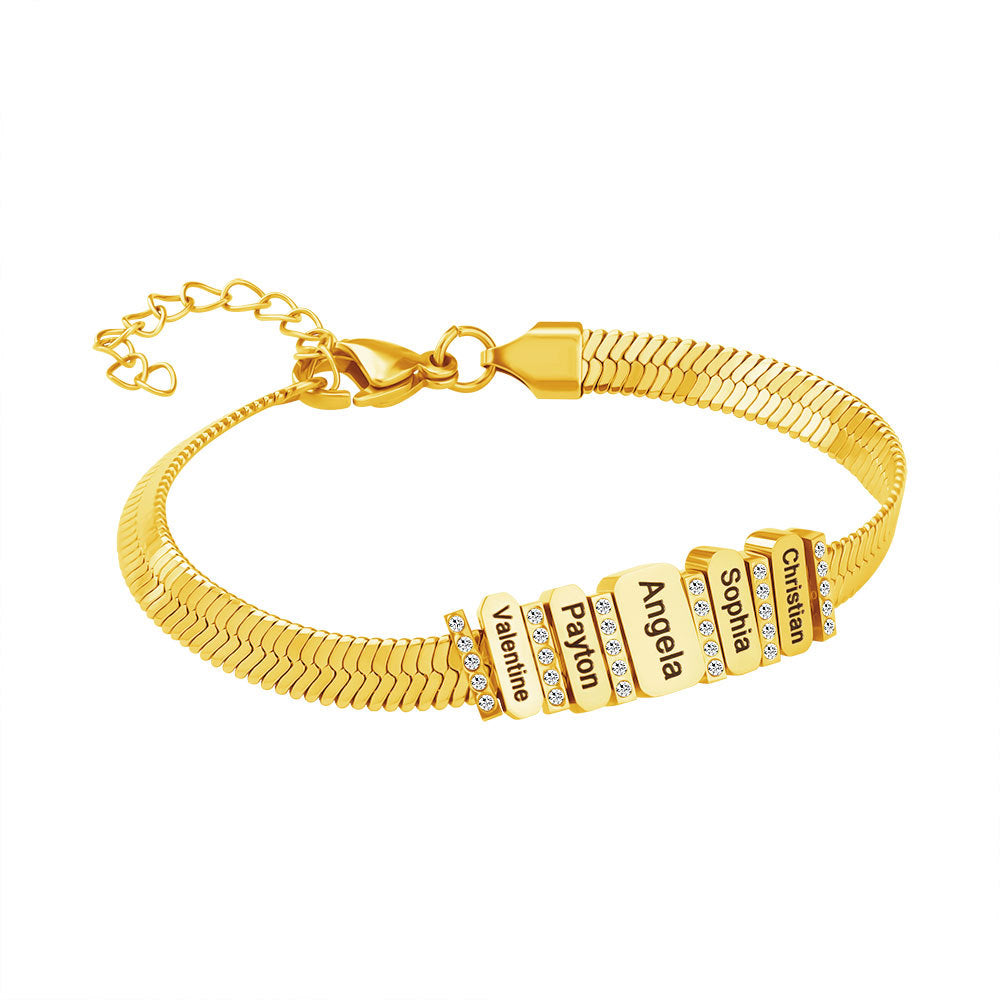 flat snake alphabet bracelet