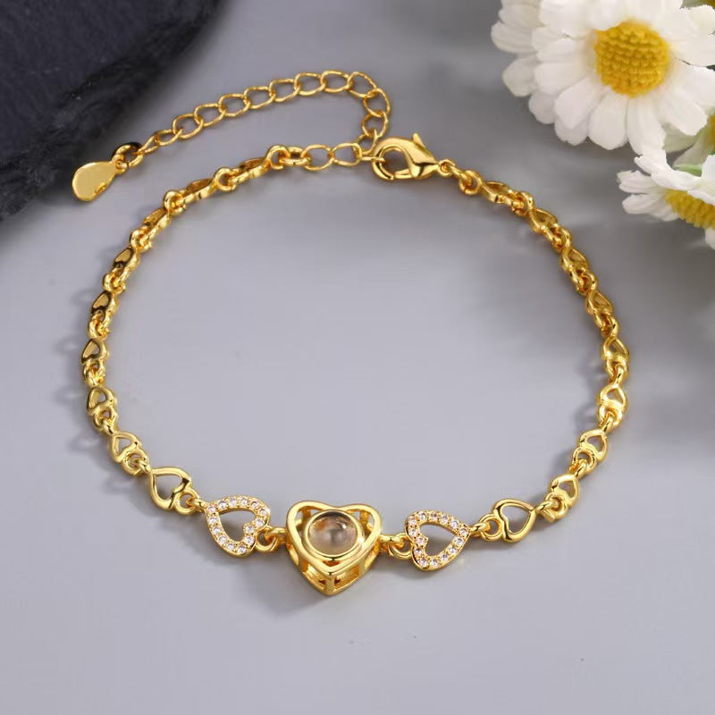 Pulsera de proyección de fotos en forma de corazón 