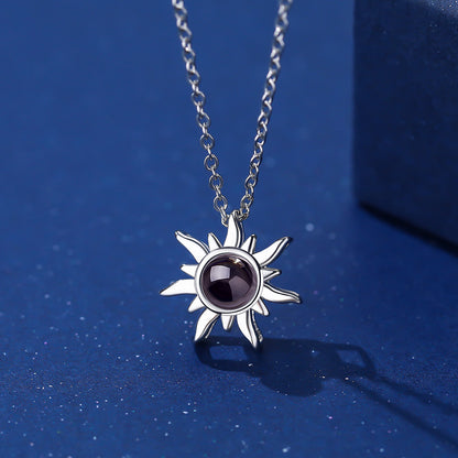 Photo projection sunflower necklace