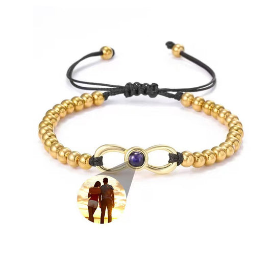Pulsera con foto de proyección del número 8 de la suerte 