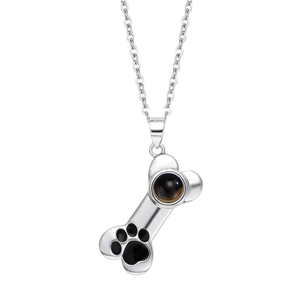 Photo projection cute pet mark necklace