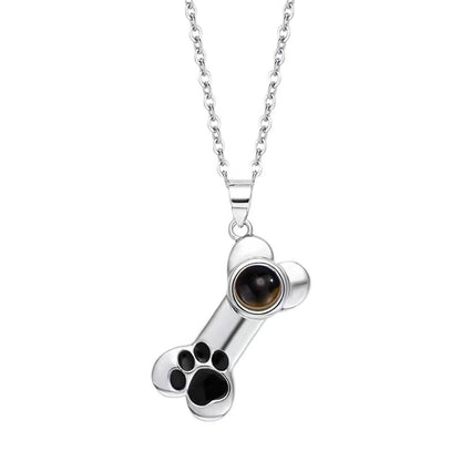 Photo projection cute pet mark necklace