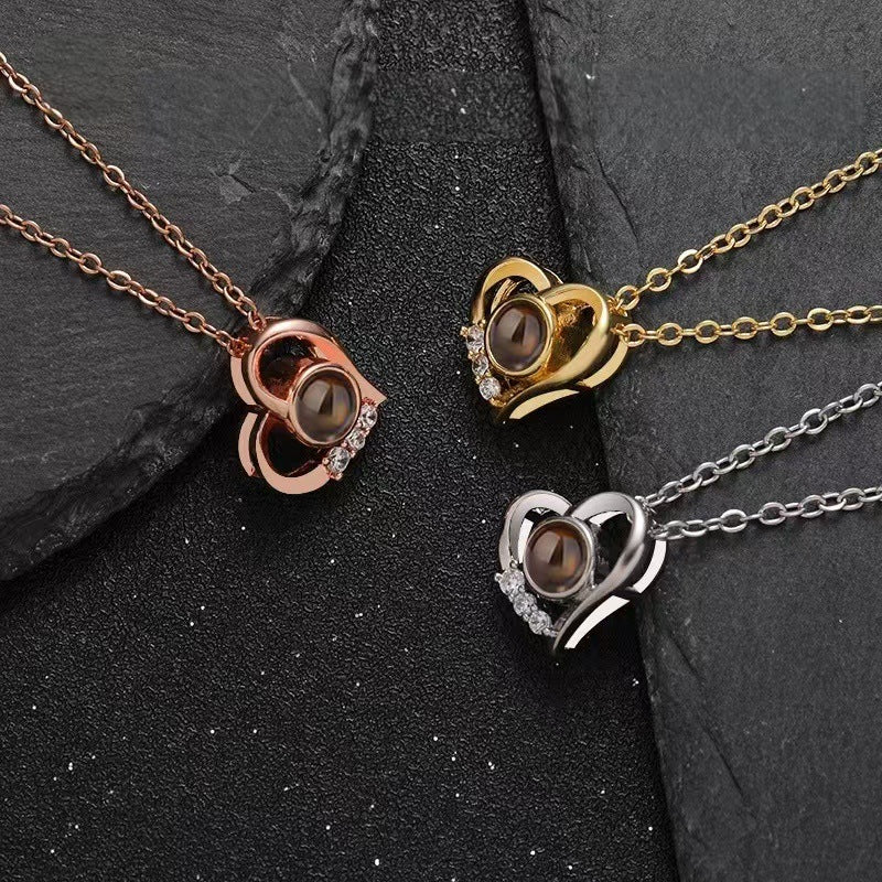 Photo Projection Heart Necklace
