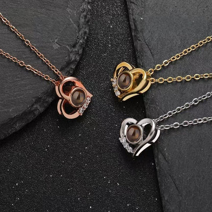 Photo Projection Heart Necklace