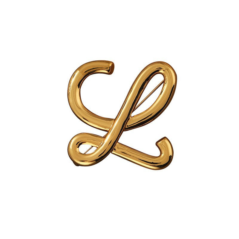 Exquisite temperament letter ladies brooch niche pin accessories