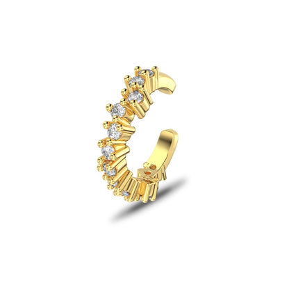 Clips para orejas de circonitas brillantes, modernos y personalizados.