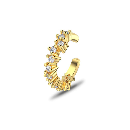 Clips para orejas de circonitas brillantes, modernos y personalizados.