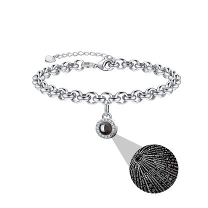 Projection photo round bubble couple bracelet