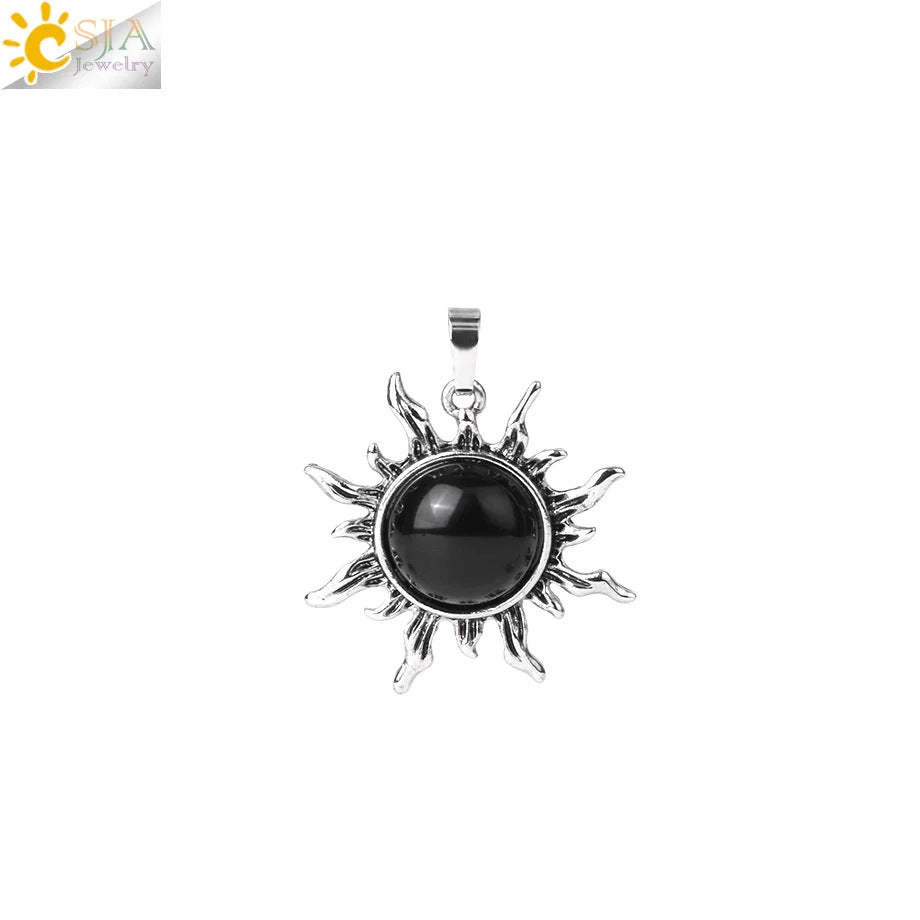 Vintage Amethyst Sunflower Pendant