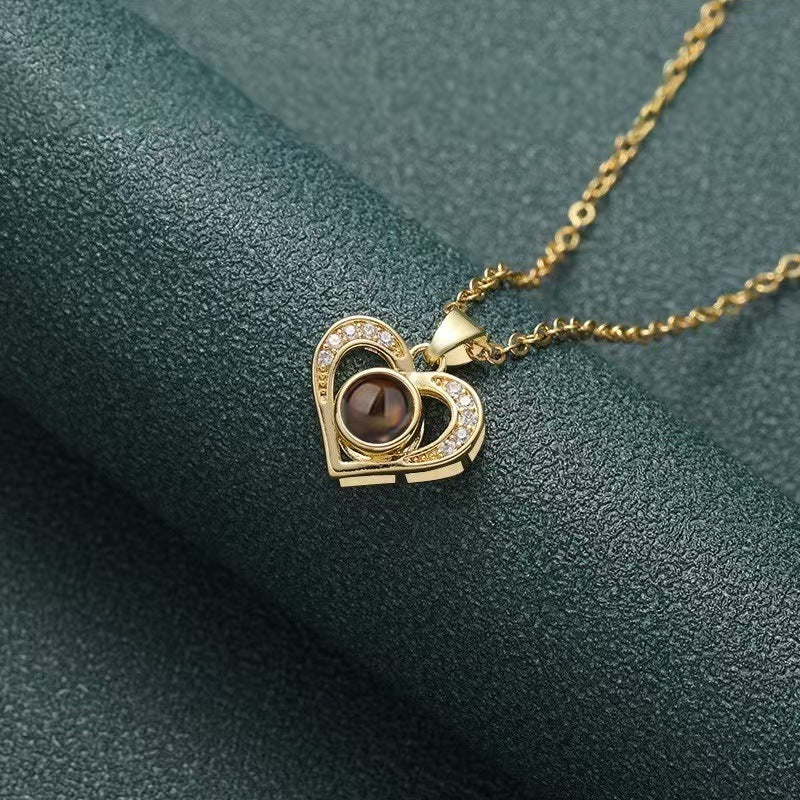 Photo Projection Heart Necklace