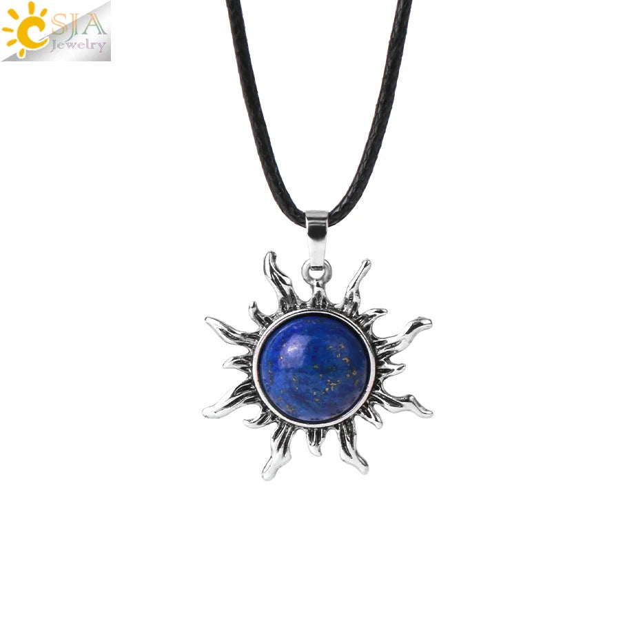 Vintage Amethyst Sunflower Pendant