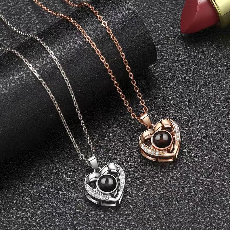 Photo Projection Heart Necklace