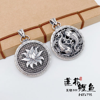 Colgante de plata de ley de estilo chino 