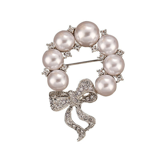 High-grade zircon pearl butterfly brooch simple niche clothing women's accessories