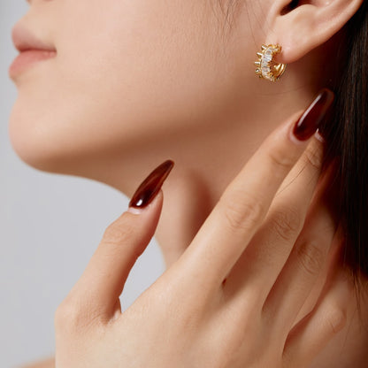 Zirconia Rectangular Earrings