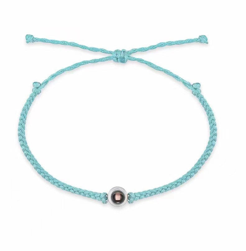 Pulsera de cuerda tejida con proyección de fotos 