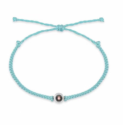 Pulsera de cuerda tejida con proyección de fotos 