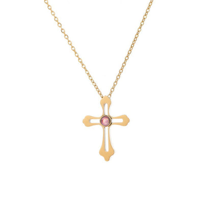 Photo Projection Cross Necklace