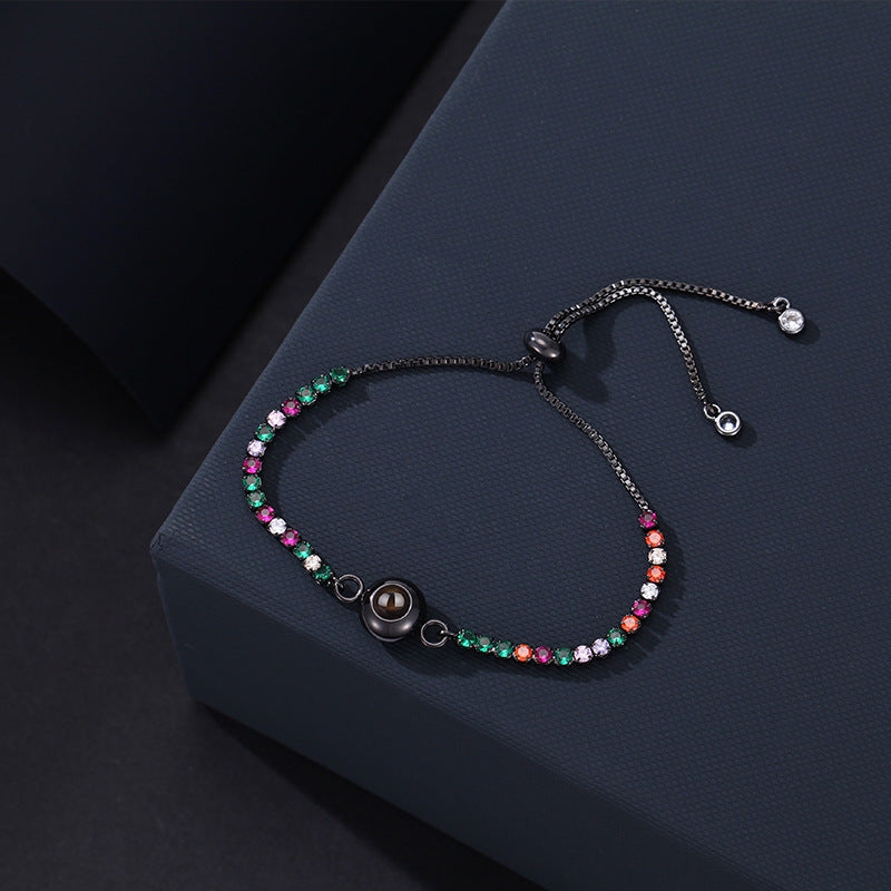 Photo Projection Colored Moissanite Bracelet